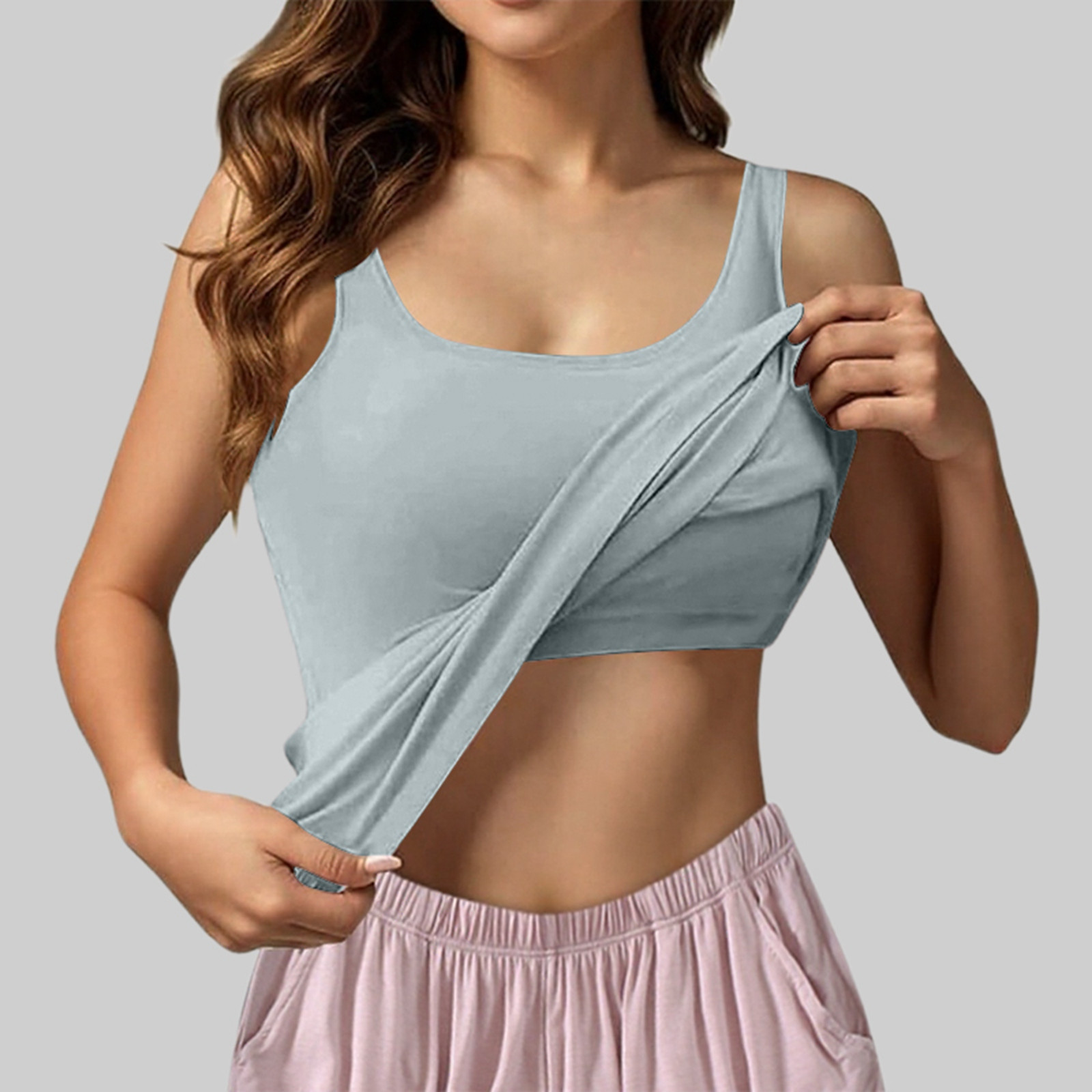 thumbnail image 2 of Camiseta sin costuras tipo bralette para mujer: copas incorporadas, diseño sin costuras, ligera para el uso diario., 2 of 8